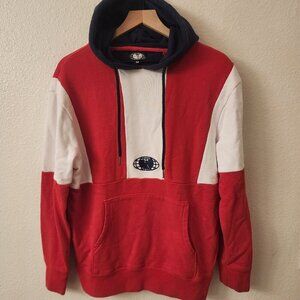 90s Wu-Wear WuTang Red White Blue Color Block Sweatshirt Hoodie Mens Medium